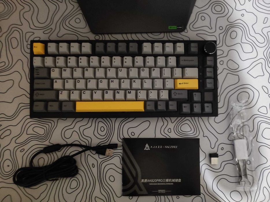 Tastatura Gaming Wireless Ajazz AK820 Pro 75% Gasket-mount TFT Screen