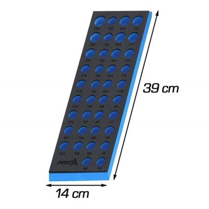 Modul dulap organizator din spuma pentru biti si tubulare - 39 x 14 cm