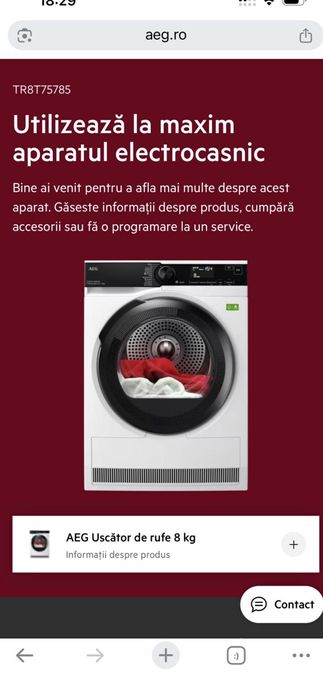 Uscător de rufe AEG -Țară de proveniență Germania