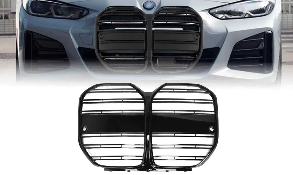 Grila Dubla Grile Nari Duble M Sport BMW G26 Grand Coupe, Negru Lucios