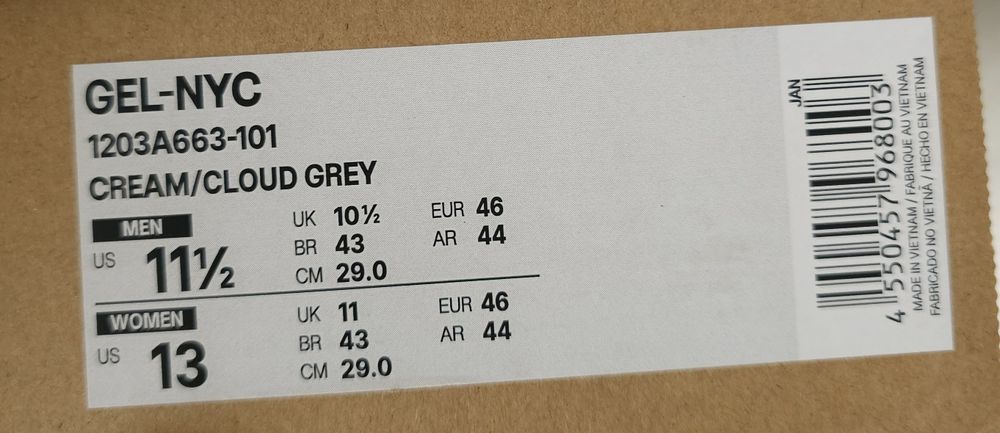 Asics Gel Nyc Cream/Cloud Grey