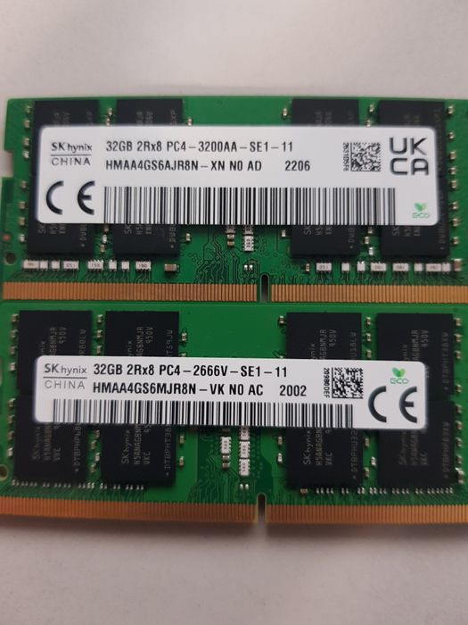 32GB DDR4 SODIMM Memorie RAM Laptop 32GB DDR4 2666MHz Samsung Micron