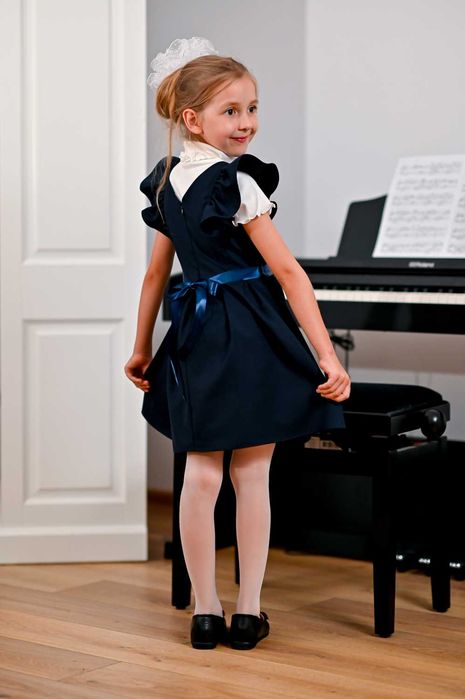 Sarafan de școală elegant Ilaria bleumarin
