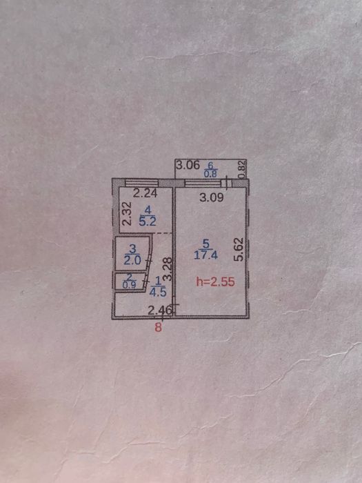 1 комнатная 16 мкр, 3/5 этаж.