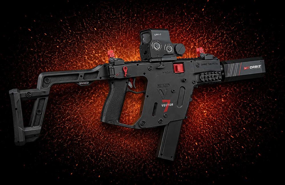 Автомат Орбиган Kriss Vector подсвечивающий и дымовой глушитель