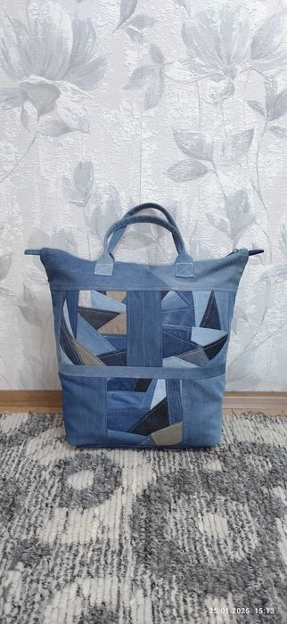 Джинсовая сумка ручной работы.