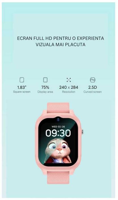 Ceas Smartwatch GPS Copii IOPA, Functie telefon, 4G, Apel video, SOS