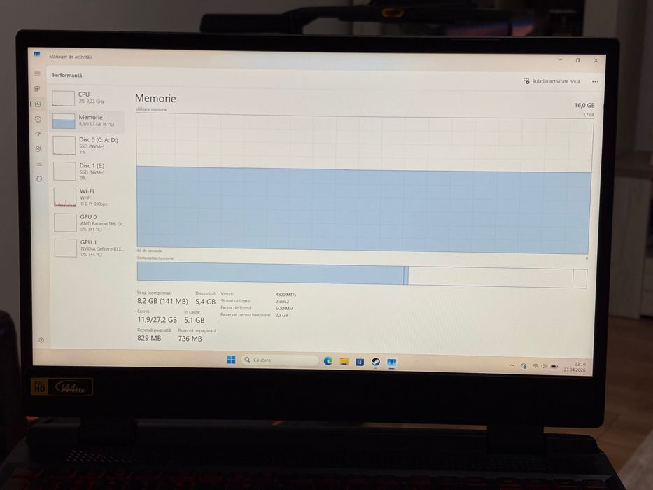 Laptop gaming Acer Nitro 5 RTX 3050 / Ryzen 7 / 16GB RAM / SSD 512GB + SSD 1TB