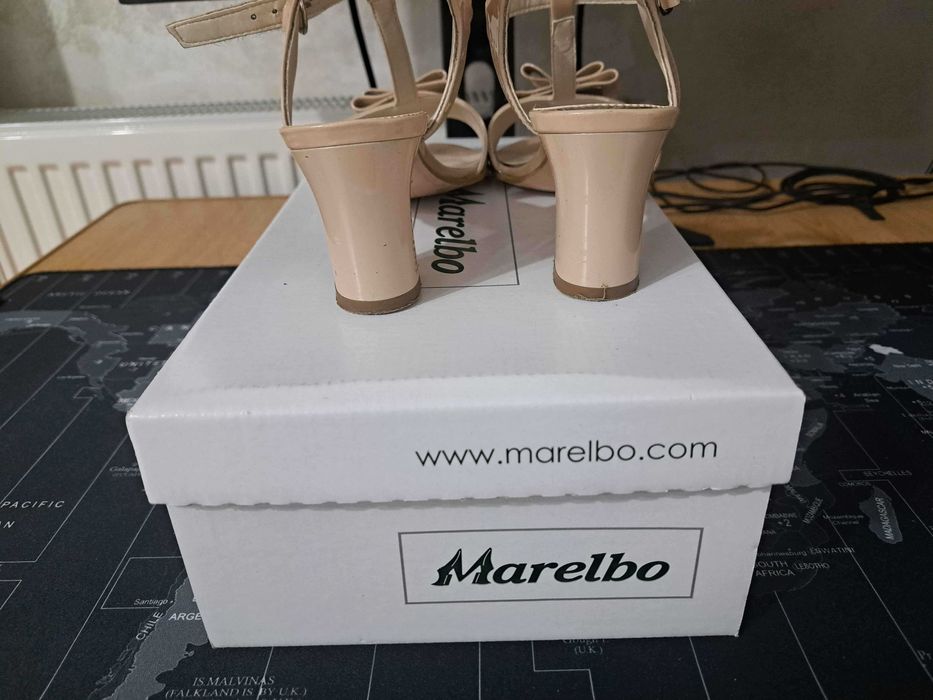 Pantofi cu toc 1257 lac ivoriu