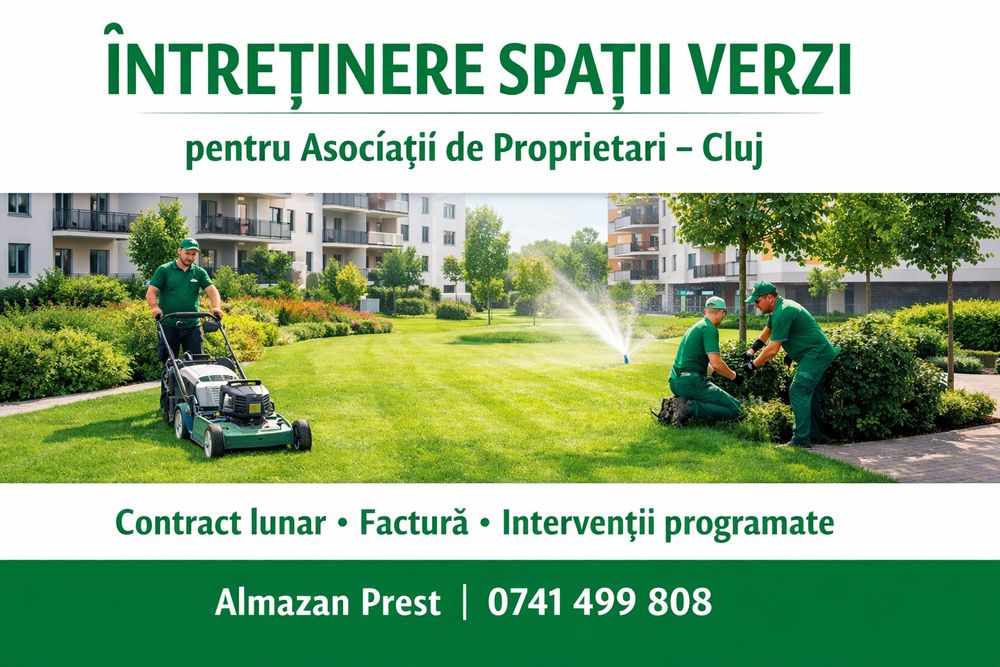 Întreținere Spații Verzi Cluj /Contracte Firme și Asociații