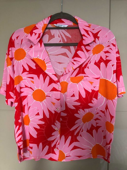 Stradivarius Риза с къс ръкав - размер L