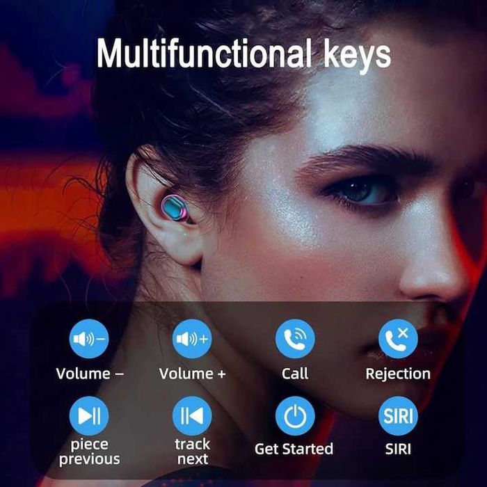 Casti wireless BOMSTOM, In-ear, rezistente la apa, Bluetooth 5.0