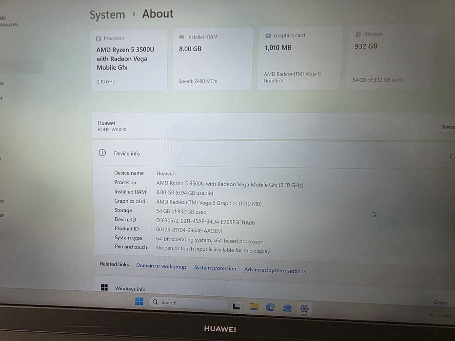 Laptop Huawei MateBook D15