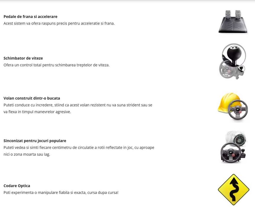 Volan Logitech Driving Force GT, pedale, vibratii, USB