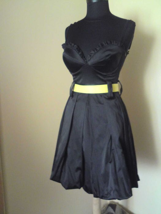 Rochie mexton neagră satinată superbă