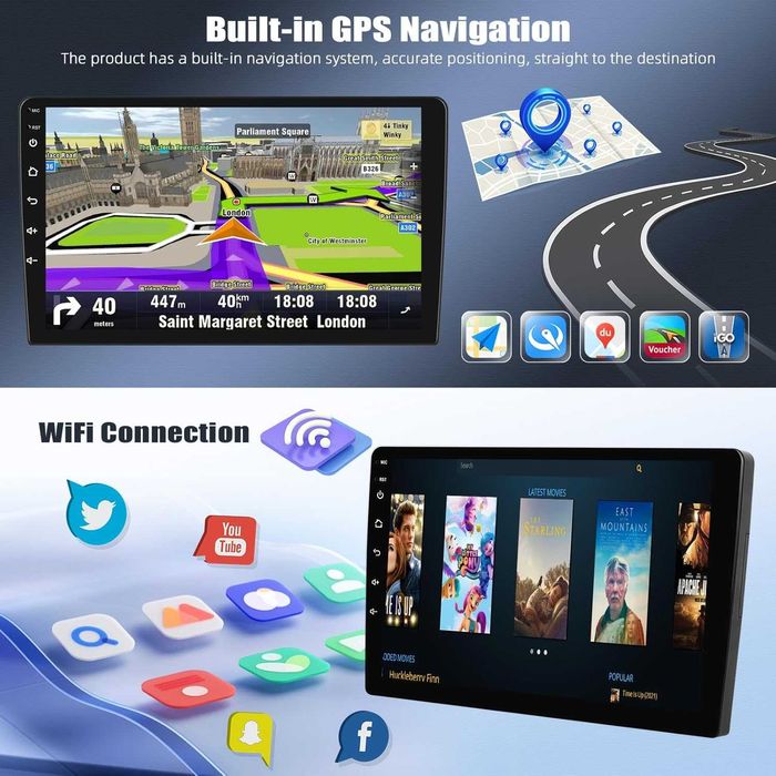 Мултимедия Навигазия за кола за автомобил Carplay Android Auto 2DIN