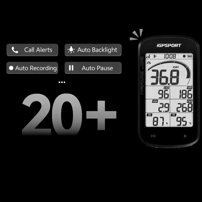 GPS вело компютър IGPSPORT BSC-100 MAX, Дисплей: 3.0", до 40 часа работа, Тегло: 68 г