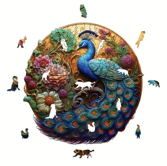 Красиви дървени пъзели различни видове интересни части с различниформи