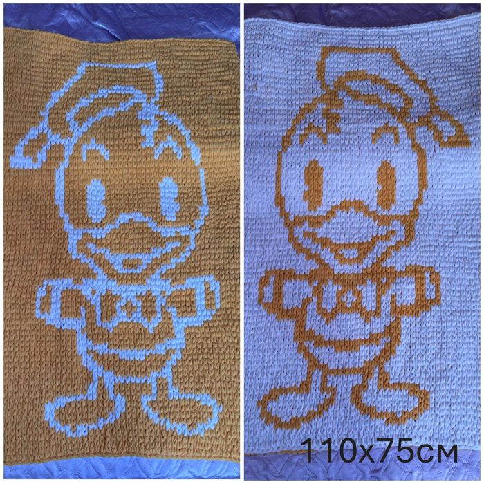 Ръчно изплетени двулицеви детски пелени