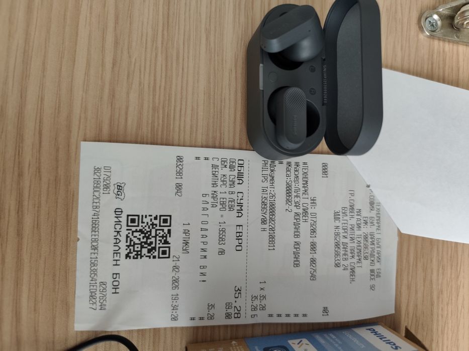 True wireless слушалки PHILIPS TAT3509 GRAY
 С гаранция