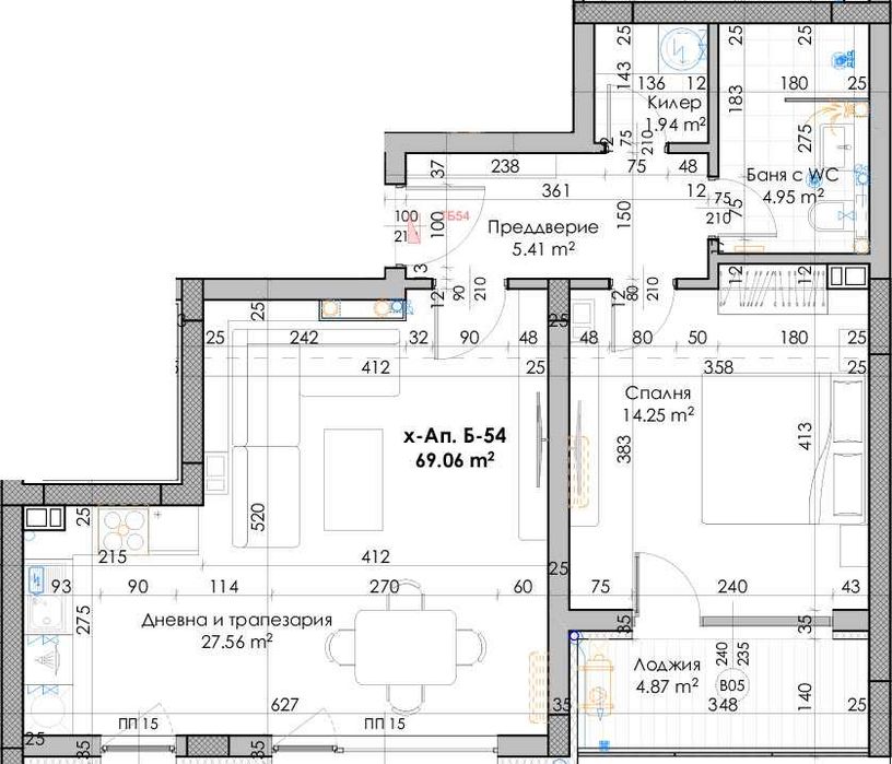 Двустаен апартамент с АКТ 14 - Южен