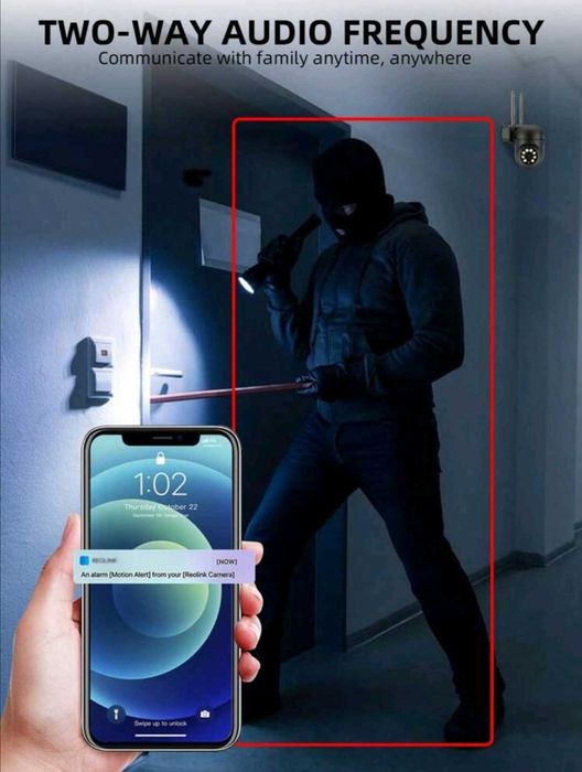 Черна HD камера за наблюдение 5 MP 360