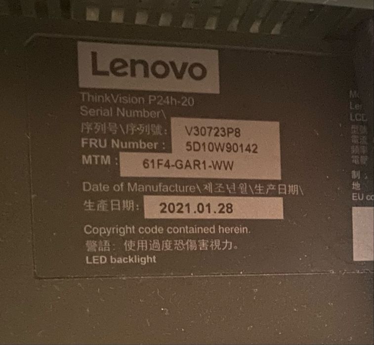 Monitor Lenovo Profesional P24h-20 24” QHD cu USB-C (video)