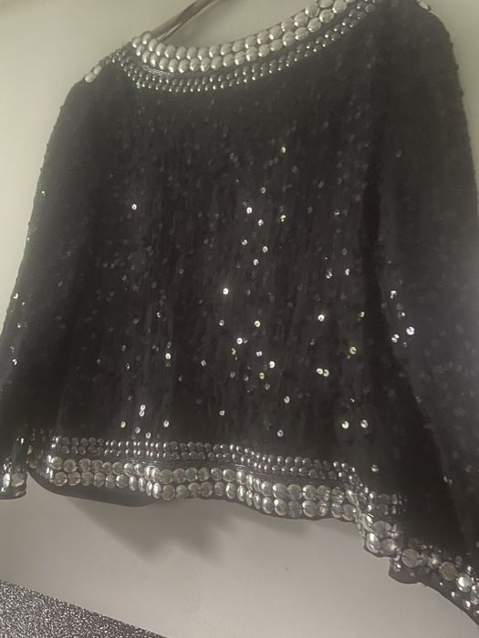 Blazer jacketa neagra cu aplicatii