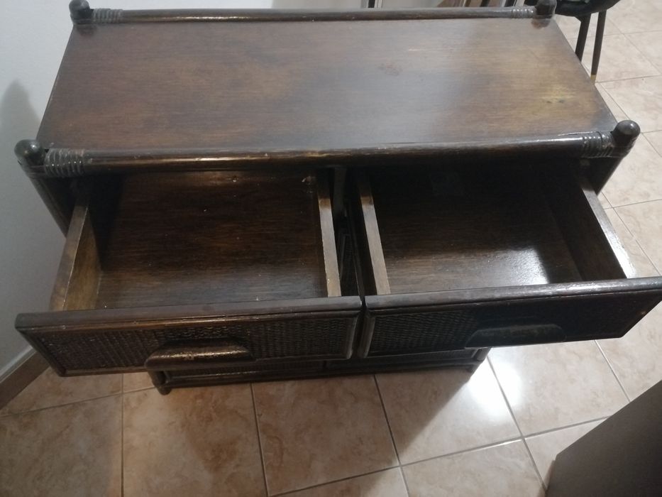 Dulap Comoda Vintange Retro Lemn si Bambus stare foarte bună