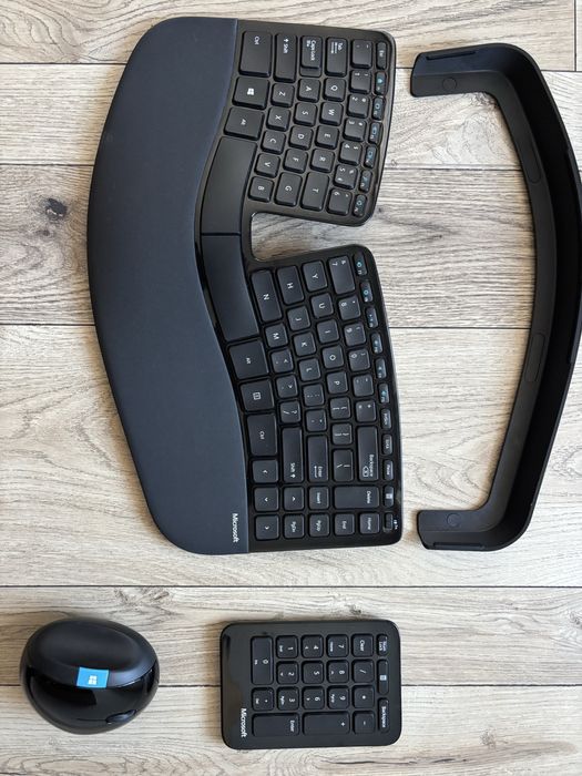 Microsoft Ергономична клавиатура, мишка с подложка за повдигане