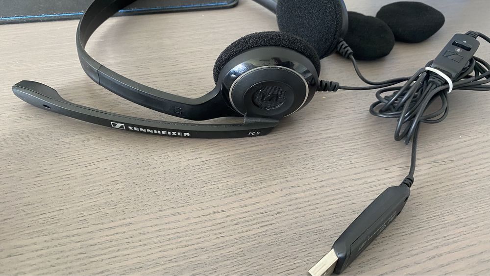 Casti audio cu banda Sennheiser PC 8-USB, Negru