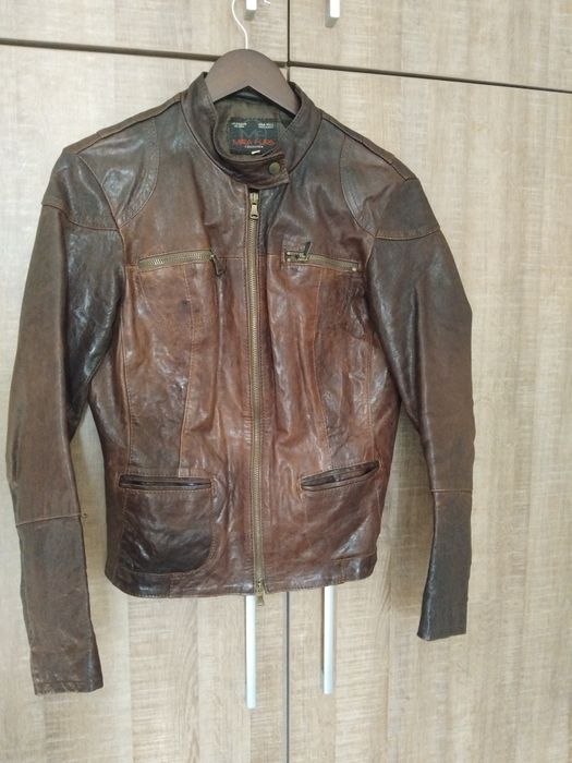 Кафяво яке,телешка  естествена кожа