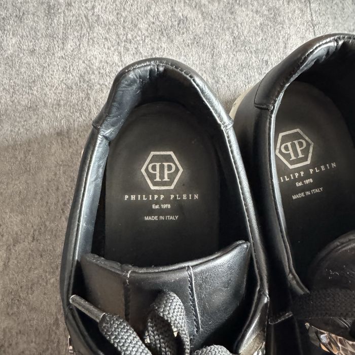 Adidași Philipp Plein piele naturală negri low mărimea 43