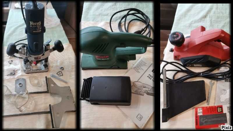 Три ел.машини (ренде,шлайфмашина и оберфреза)