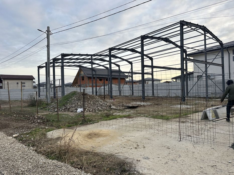 Vand schimb hala pe structura metalica 8x16x4 inchisa cu panouri