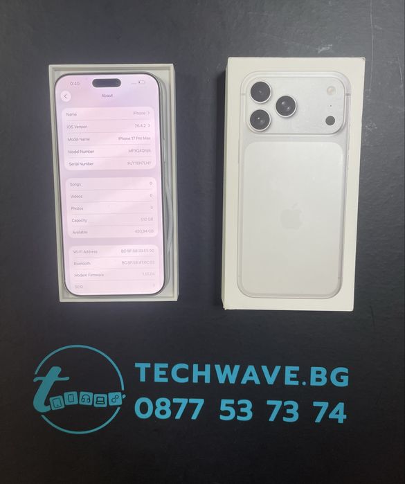 Apple iPhone 17 Pro Max 512GB Silver 100%