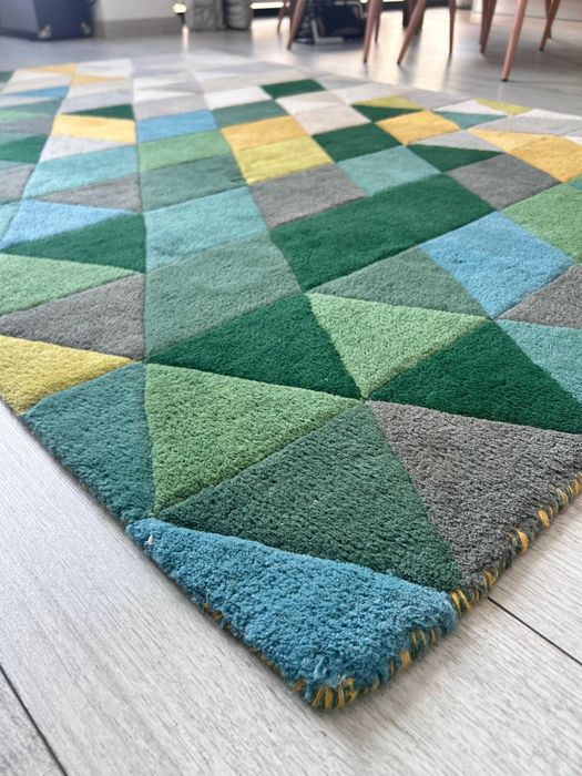 Covor Illusion Prism Green/Multi. 100% lana