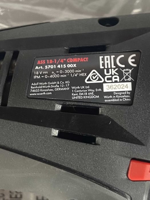 Șurubelniță de impact fără fir ASS 18-1/4 inch COMPACT M-CUBE