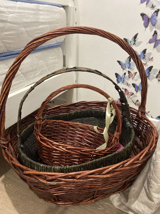 Поктенные корзины разных размеров