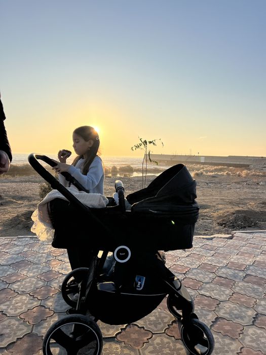 Коляска, темно графитовая 2в1