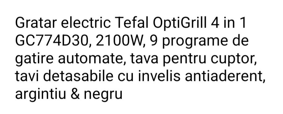 Gratar inteligent Tefal Optigrill 4 in 1