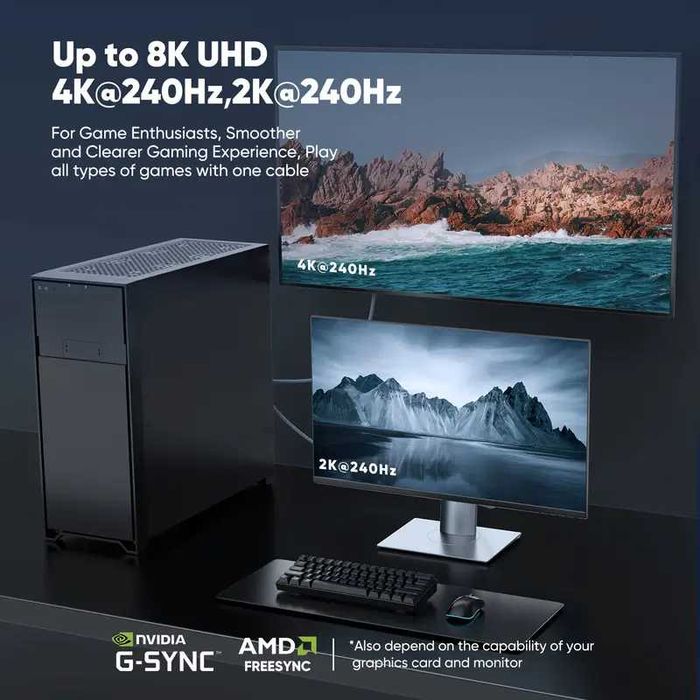 Кабел DP1.4 8К/60Hz висок-трансфер за телевизор FPS MAX*DP1.4/32.4Gbps