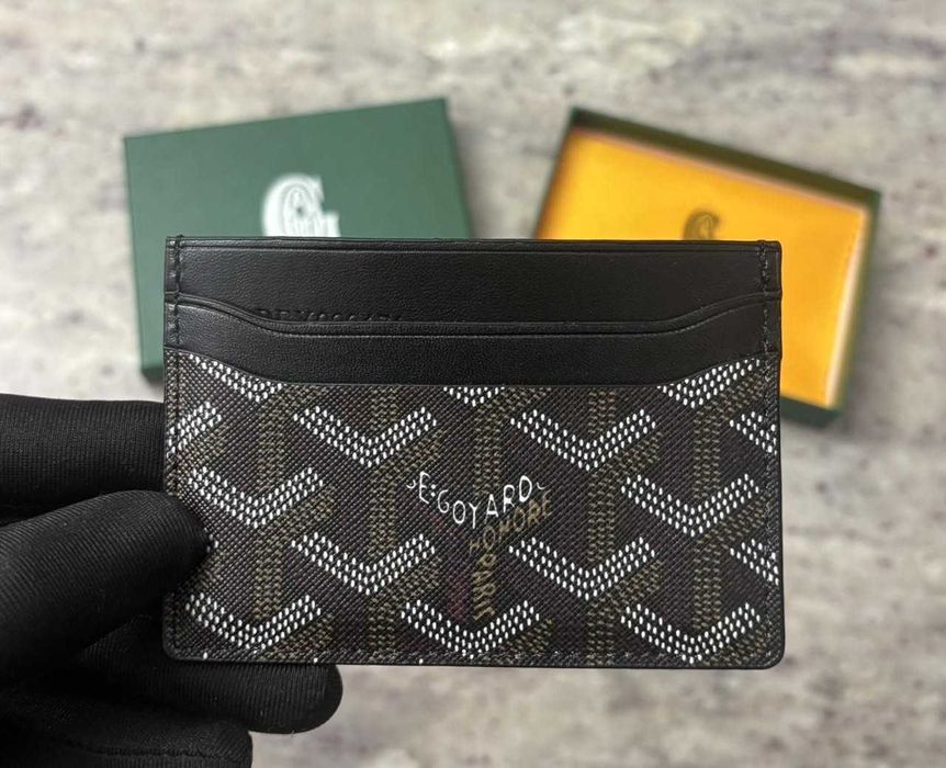 Portofel Goyard Cardholder Negru, din Piele Texturată