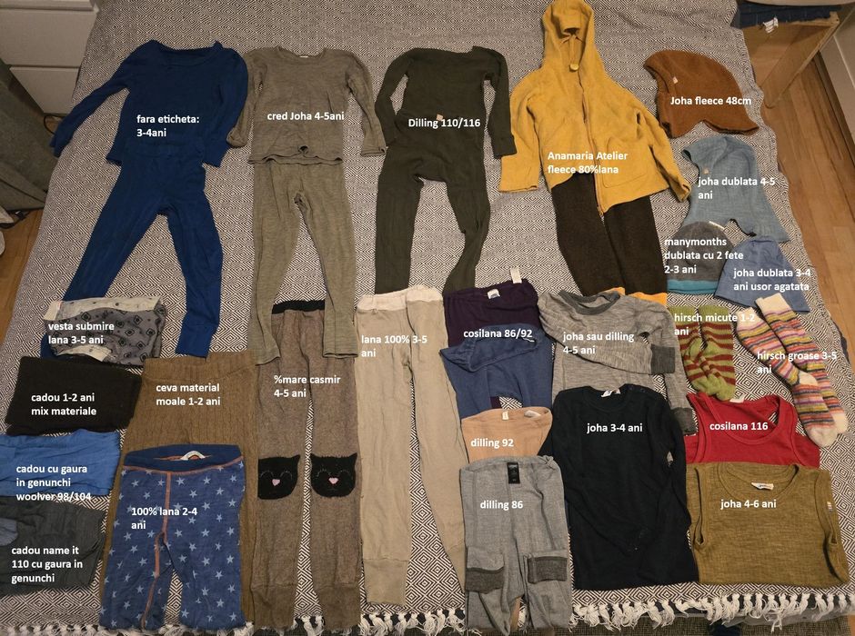 Hăinuțe lână merinos joha, cosilana, manymonths etc