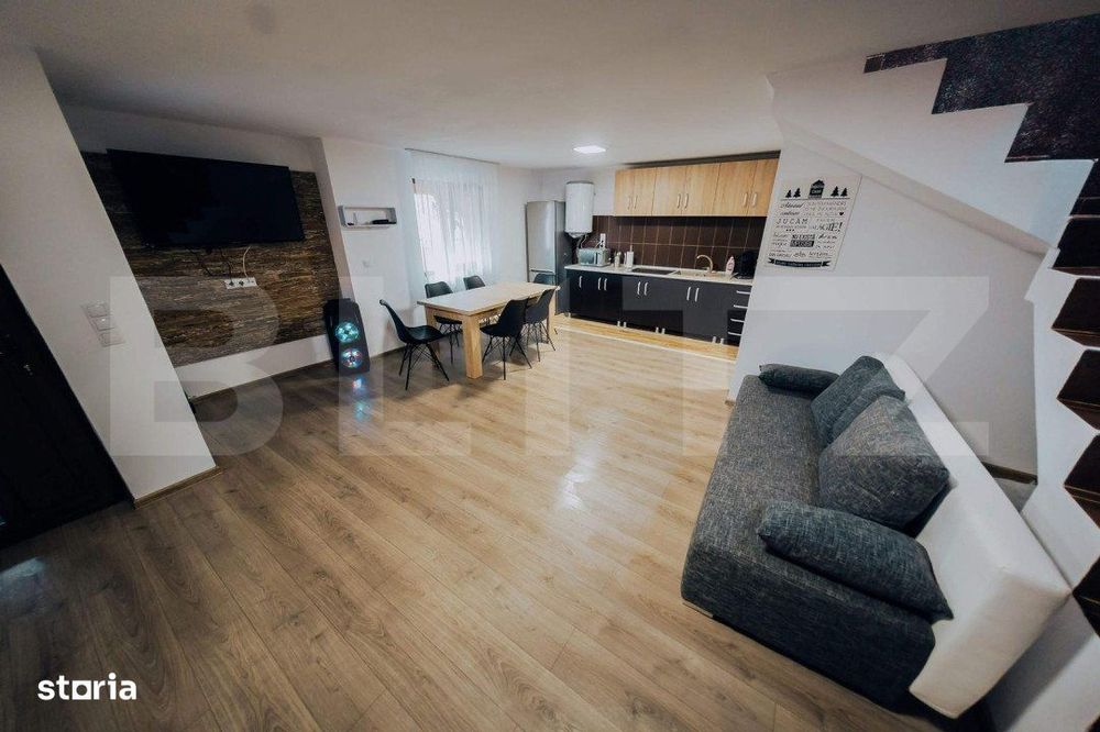 Cabana rustica,4 camere,90mp utili,foisor,gratar,teren 182mp,zona Bail