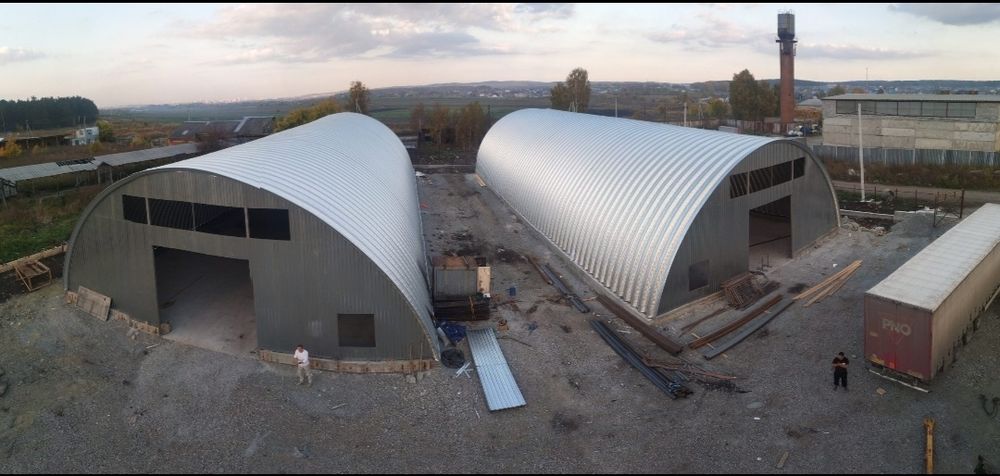 Ангар разворный Безкаркасный Арочный