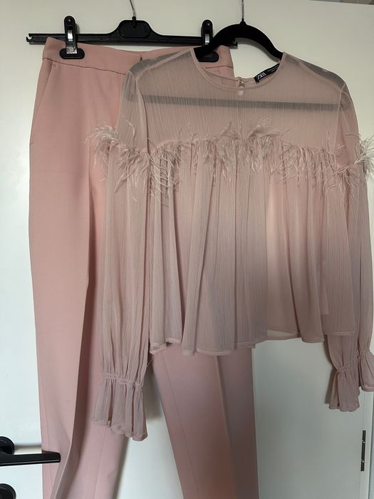 ZARA блуза с пера и панталон