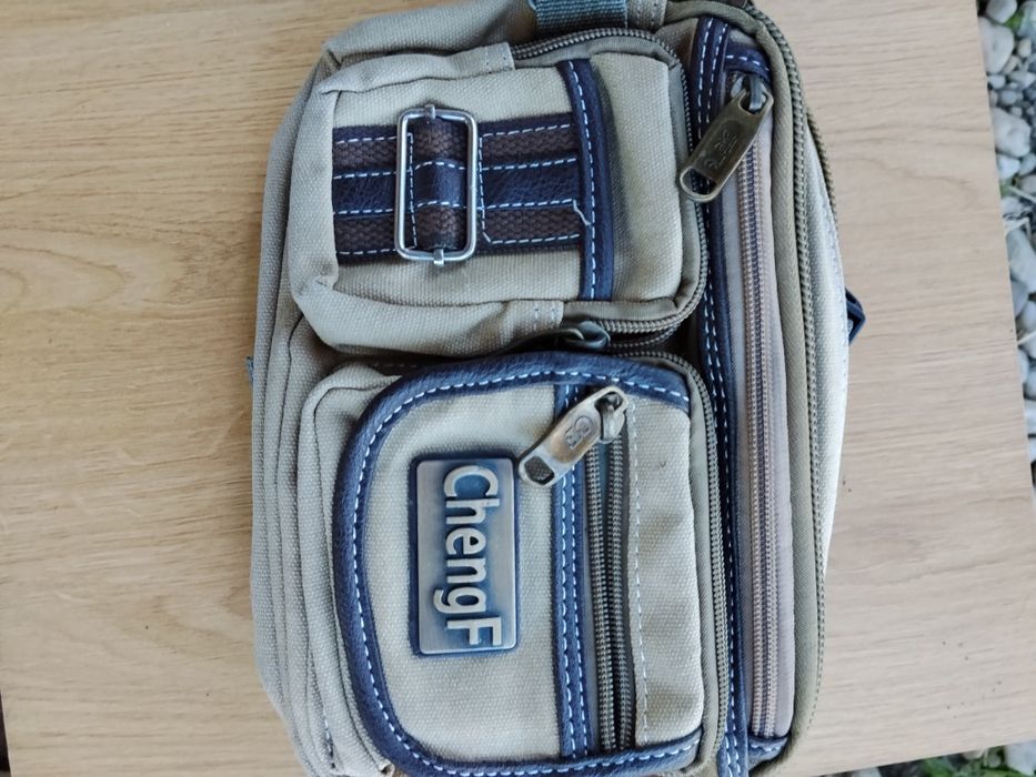 Borsetă Umăr Canvas ChengF,Stil Militar/Casual,Stare Impecabilă
