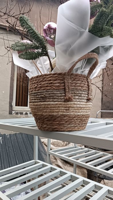 Корзина плетеная (Рогоз)