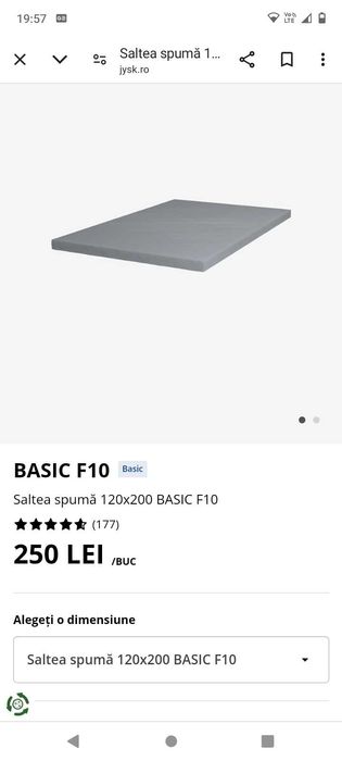 SALTEA din spumă poliuretanică BASIC   F10 ,